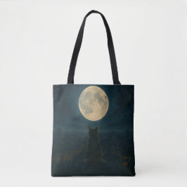 Tela Bolso de tote de gato en azotea