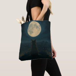 Tela Bolso de tote de gato en azotea