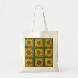 Tela Bolso de tote de girasoles al crochet