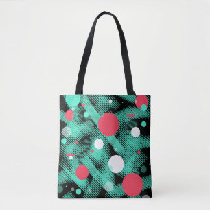Tela Bolso de tote de impresión abstracta feliz