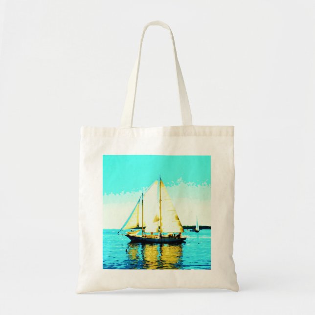 Tela bolso de tote de maine schooner (Frente)