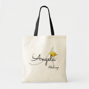 Tela bolso de tote de monograma de belleza para artista