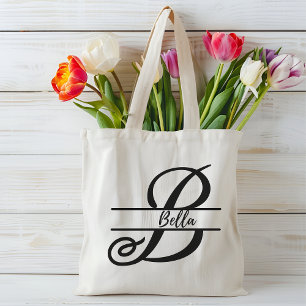 Tela bolso de tote de nombre personalizado, regalo de l