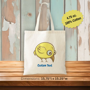 Tela Bolso de tote de pájaro amarillo de dibujos animad