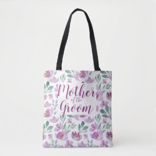 Tela Bolso de tote de patrón floral de peonía rosa acua