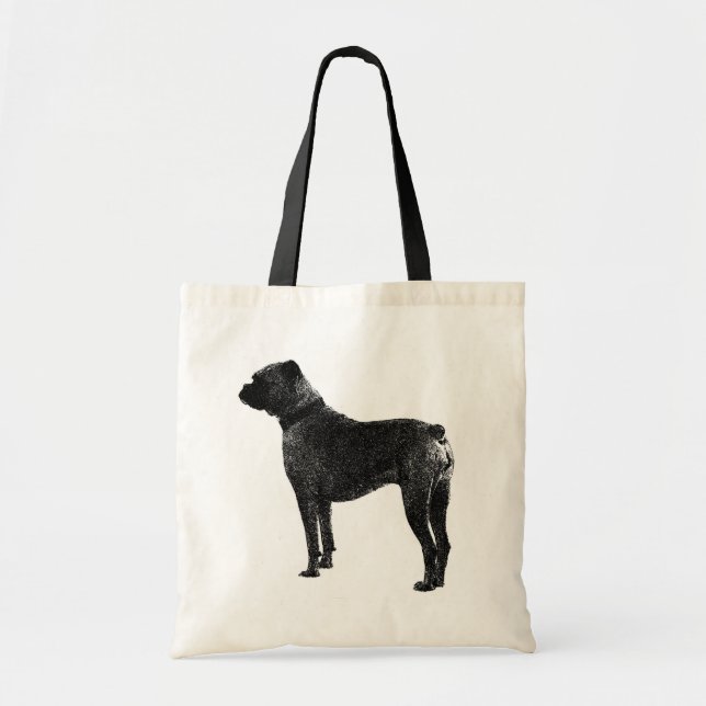 Tela Bolso de tote de perro de boxer (Frente)