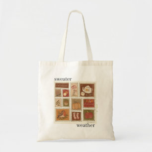 Tela bolso de tote del clima del suéter