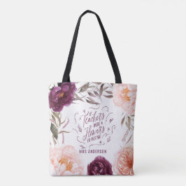 Tela bolso de tote del maestro elegante floral color mo