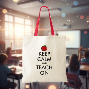 Tela Bolso de tote del profesor   manzana roja mantenga