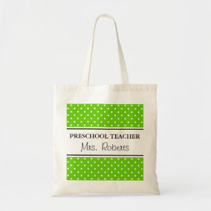 Tela bolso de tote del profesor personalizado de preesc