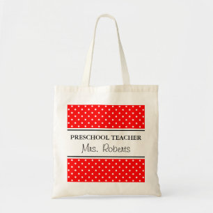 Tela bolso de tote del profesor personalizado de preesc