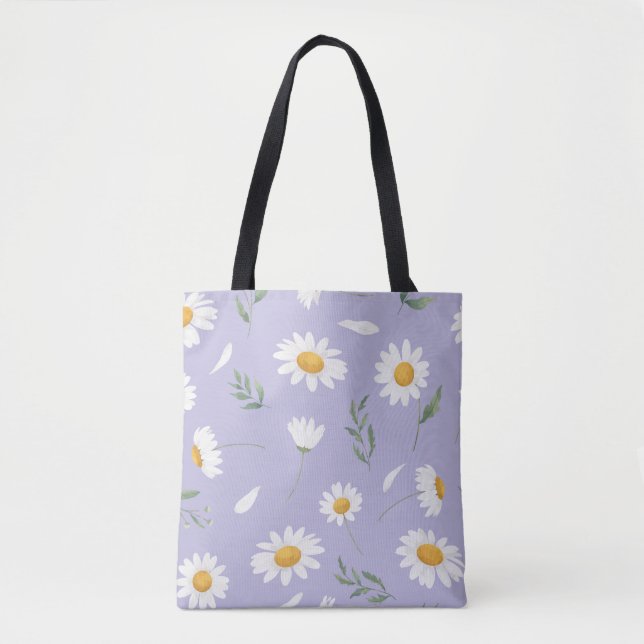 Tela Bolso de Tote Floral de Margarita (Anverso)