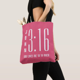 Tela Bolso de Tote John 3:16 Cristiano Moderno