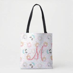 Tela bolso de tote monograma lindo animal donuts