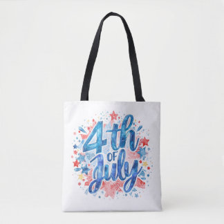 Tela Bolso de tote patriótico del 4 de julio de acuarel