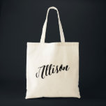 Tela Bolso de tote personalizado de la escritura<br><div class="desc">Bolso de tote personalizado de la escritura Allison</div>