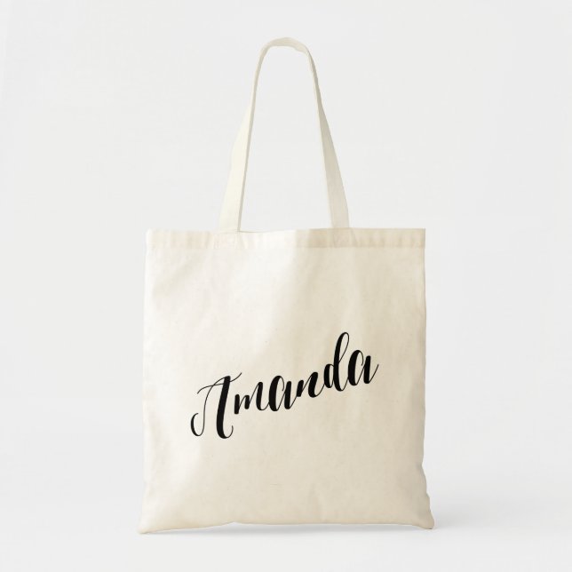 Tela Bolso de tote personalizado de la escritura Amanda (Frente)