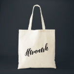 Tela Bolso de tote personalizado de la escritura Hannah<br><div class="desc">Bolso de tote personalizado de la escritura Hannah</div>