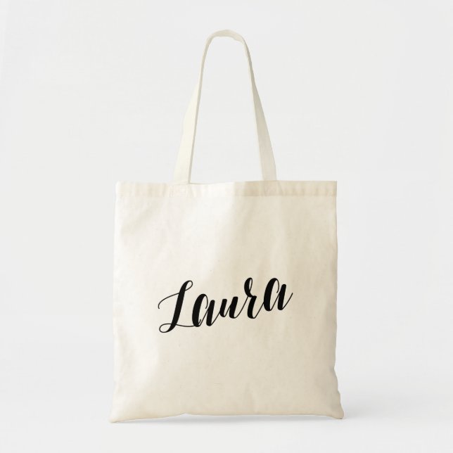 Tela Bolso de tote personalizado de la escritura Laura (Frente)