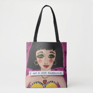 TELA BOLSO DE TOTE SOY UN TAMAÑO IMPRESIONANTE
