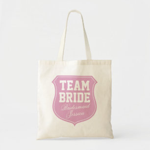 Tela Bolso de tote Team Bride personalizado con nombre