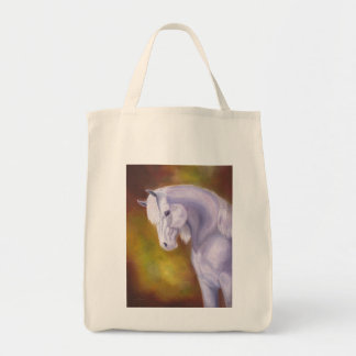 Tela Bolso de ultramarinos árabe blanco del caballo