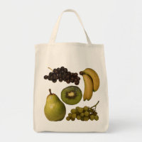Bolso de ultramarinos de la fruta - uvas,
