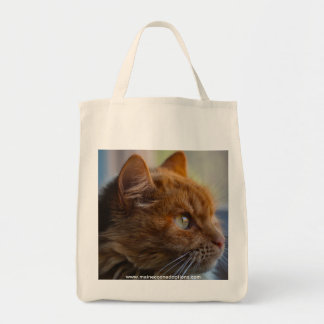 Tela Bolso de ultramarinos de la lona, gato principal