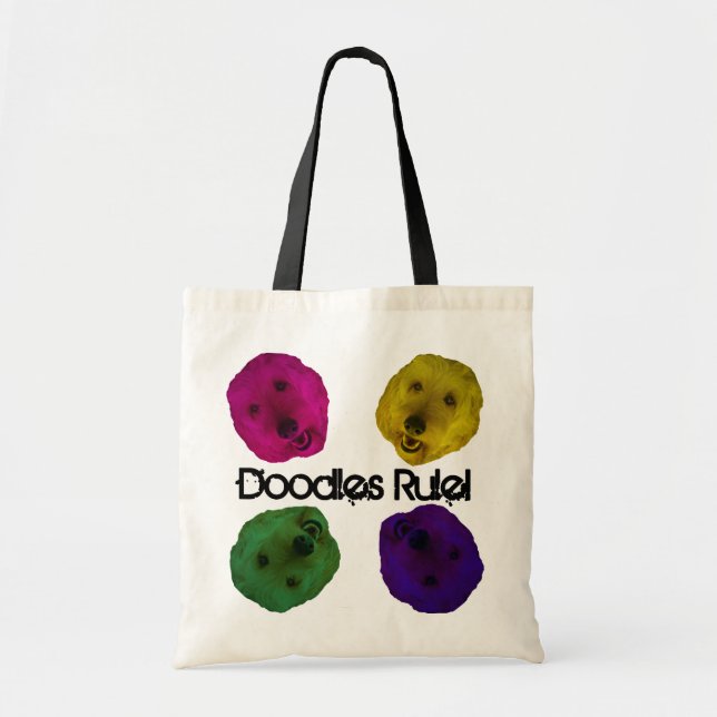 Tela Bolso de ultramarinos de la regla de los Doodles (Frente)