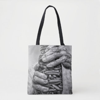 Tela Bolso de ultramarinos de las habas del dedo