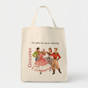 Tela Bolso de ultramarinos del baile cuadrado