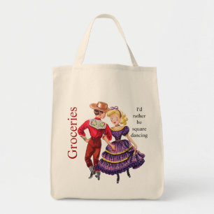 Tela Bolso de ultramarinos del baile cuadrado