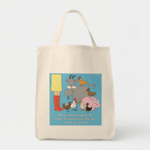 Tela Bolso de ultramarinos del chica de granja