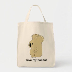 Tela bolso de ultramarinos orgánico de la koala