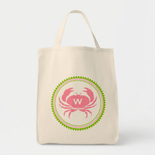 Tela Bolso de ultramarinos rosado del monograma del