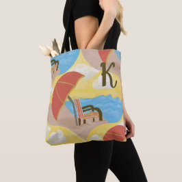 Tela Bolso de verano personalizado Beach Chair Art