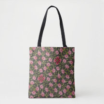 Bolso de viaje con flores de rosa rosa