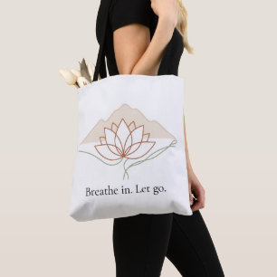 Tela Bolso de yoga minimalista Lotus – “Respira. Deja