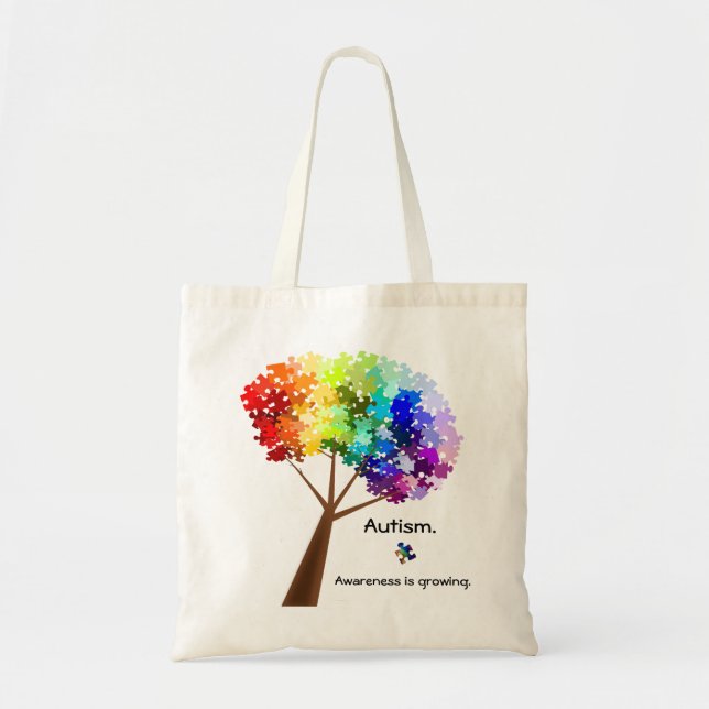 Tela Bolso del árbol de la conciencia del autismo (Frente)
