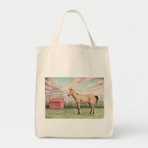 Tela Bolso del caballo y de ultramarinos del granero