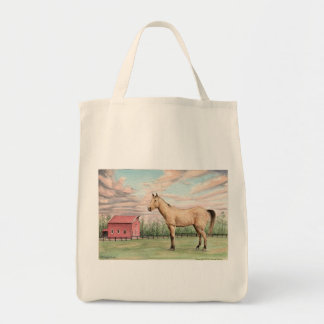 Tela Bolso del caballo y de ultramarinos del granero