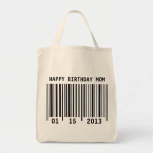 Tela Bolso del feliz cumpleaños del código de barras