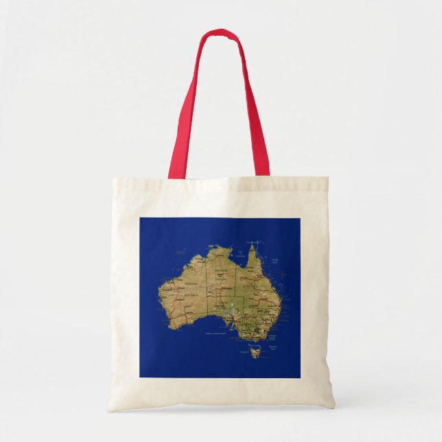 Tela Bolso del mapa de Australia (Frente)