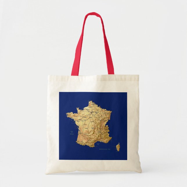 Tela Bolso del mapa de Francia (Frente)