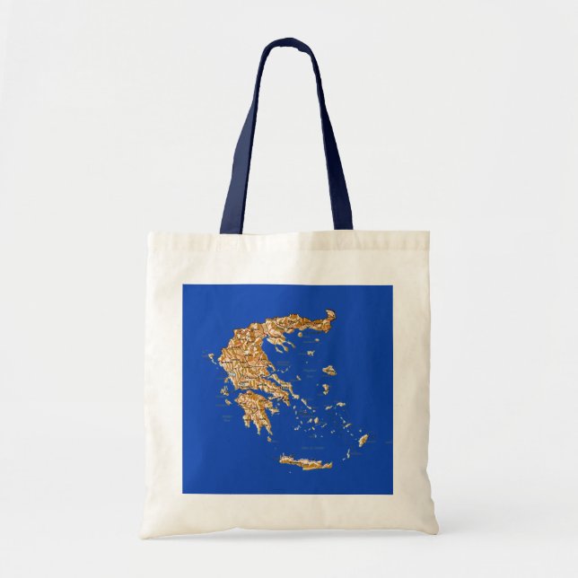 Tela Bolso del mapa de Grecia (Frente)