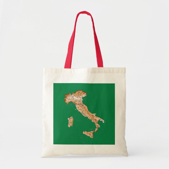 Tela Bolso del mapa de Italia (Frente)