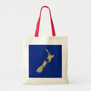 Tela Bolso del mapa de Nueva Zelanda