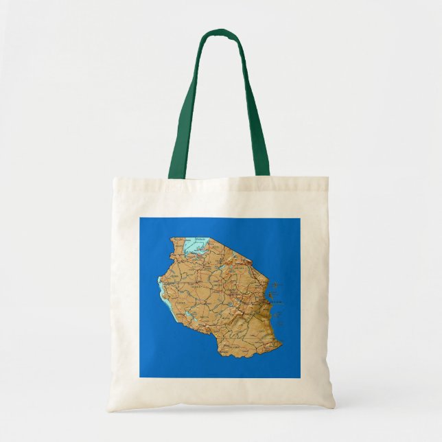 Tela Bolso del mapa de Tanzania (Frente)