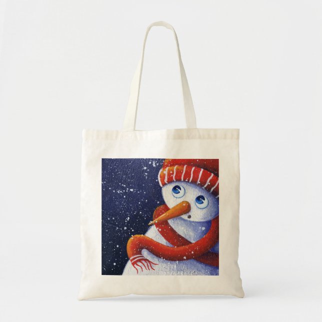 Tela Bolso del muñeco de nieve del navidad (Frente)