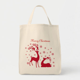 Tela Bolso del navidad de los ciervos rojos y de los